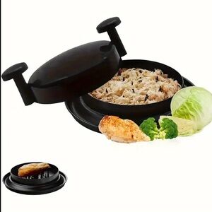 Black Shredder Bowl Twist Meat Tool w/Handles Non-Skid Base for Beef And Chicken